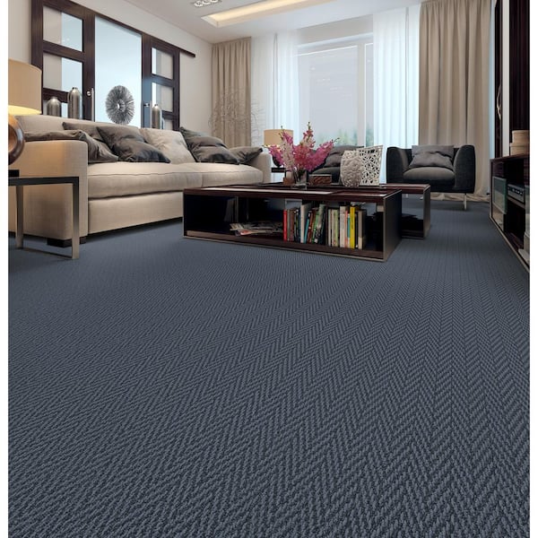 Camille Color Water Pool Blue - 34 oz. Nylon Pattern Carpet - Installation Required