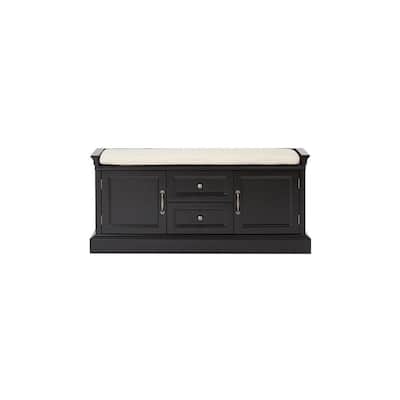 Royce Solid Black Storage Bench (21 in. H x 46.75 in. W x 15.75 in. D)