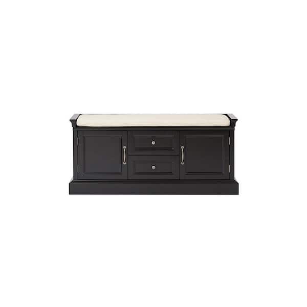 Home Decorators Collection Royce Solid Black Storage Bench (21 in. H x 46.75 in. W x 15.75 in. D)