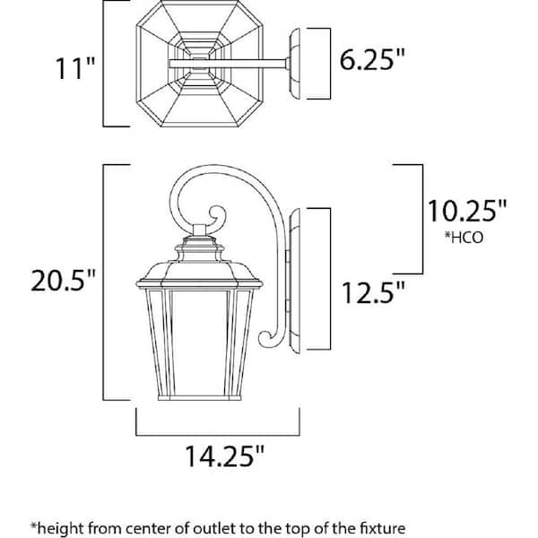 Radcliffe 11 in. W 1-Light Black Oxide Outdoor Wall Lantern Sconce