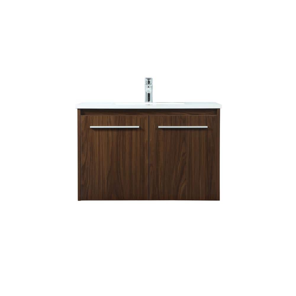 Simply Living 30 in. W x 18 in. D x 19.7 in. H Bath Vanity in Walnut with I