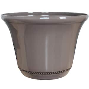Westbourne Flange Large 22 in. x 15.75 in. Saddle Brown High-Density Resin Planter
