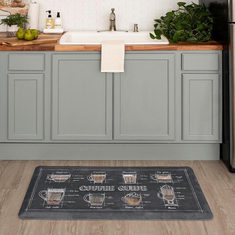 Coffee Guide Multicolor Anti-Fatigue Kitchen Mat, 18" x 30"