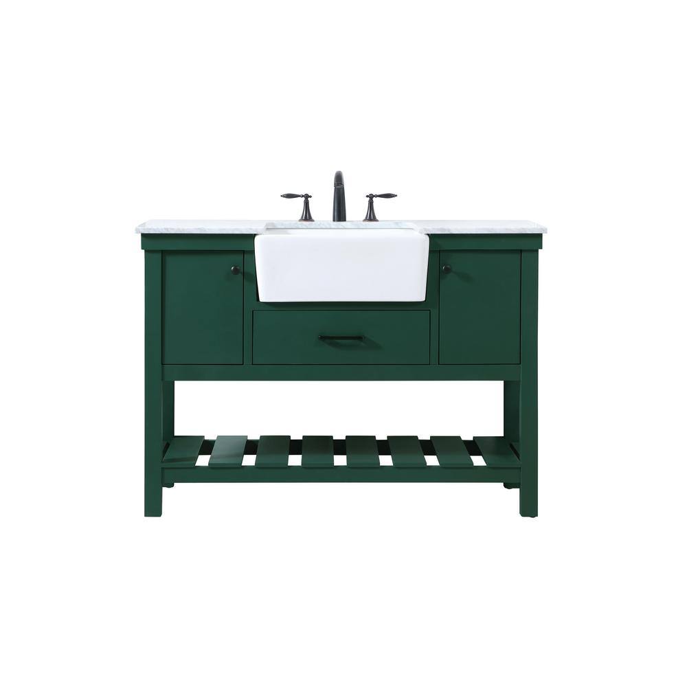 Simply Living 48 in. W x 22 in. D x 34.125 in. H Bath Vanity in Green with 