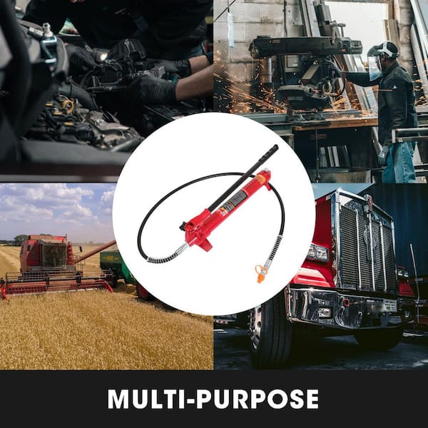 ECCPP 10 Ton Porta Power Type Cylinder Hydraulic Jack Body Frame Repair Tool Red - Foto 3