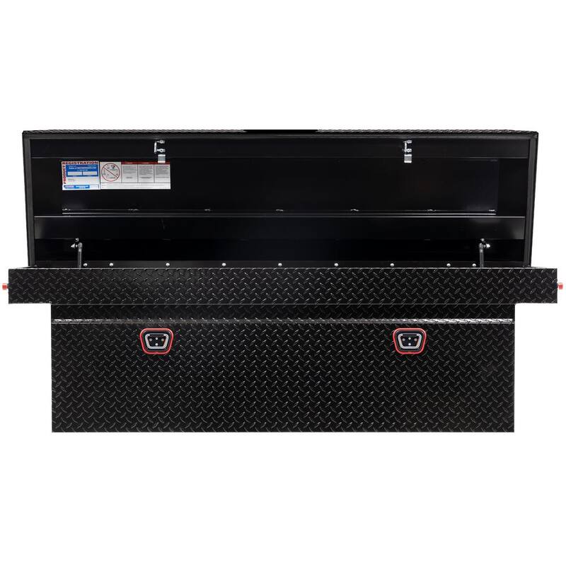 72 in. Gloss Black Aluminum Full Size Deep Crossover Truck Tool Box