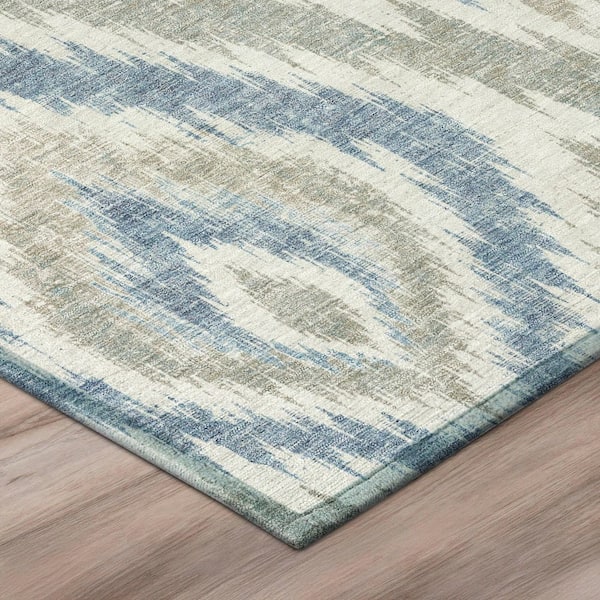 Chantille Machine Washable Indoor/Outdoor Abstract ACN3071 Denim 9 ft. x 12 ft. Area Rug