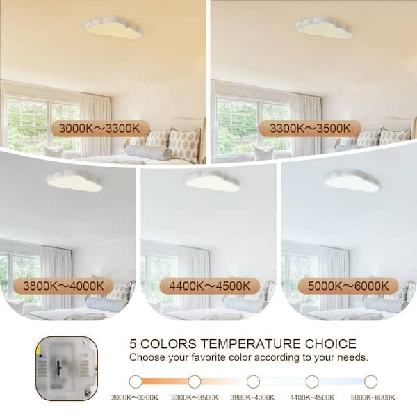 aiwen 19.69 In. 28-Watt Modern Creative White LED Flush Mount
