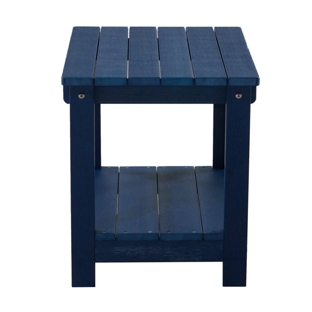 Weather Resistant Outdoor Indoor Plastic Wood End Table Patio Rectangular S