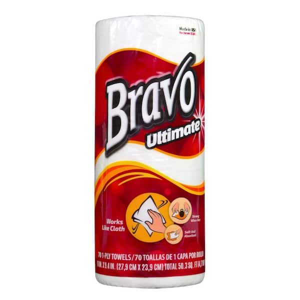 Bravo Premium White Paper Towels (30 Rolls of 70 Sheets)
