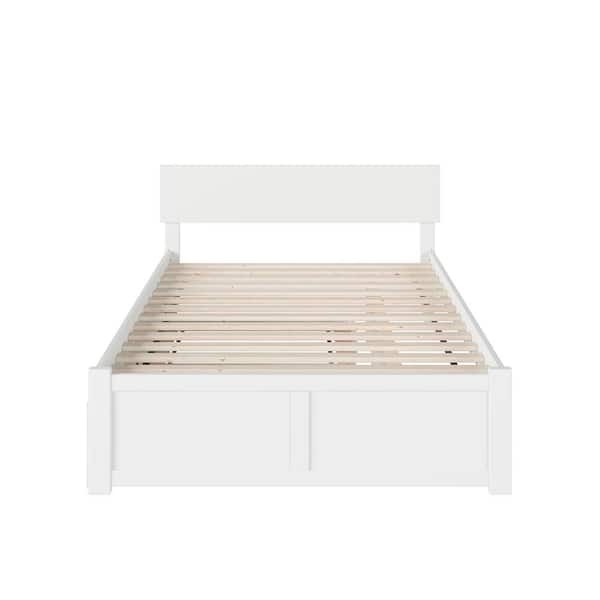 Afi Orlando White Full Platform Bed, Full Bed With Twin Trundle Ikea