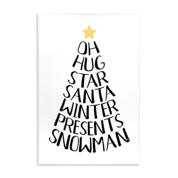 Seasonal Christmas Words Tree by Martina Pavlova 1-Piece Unframed Graphic Religious Art Print 15 in. x 10 in.