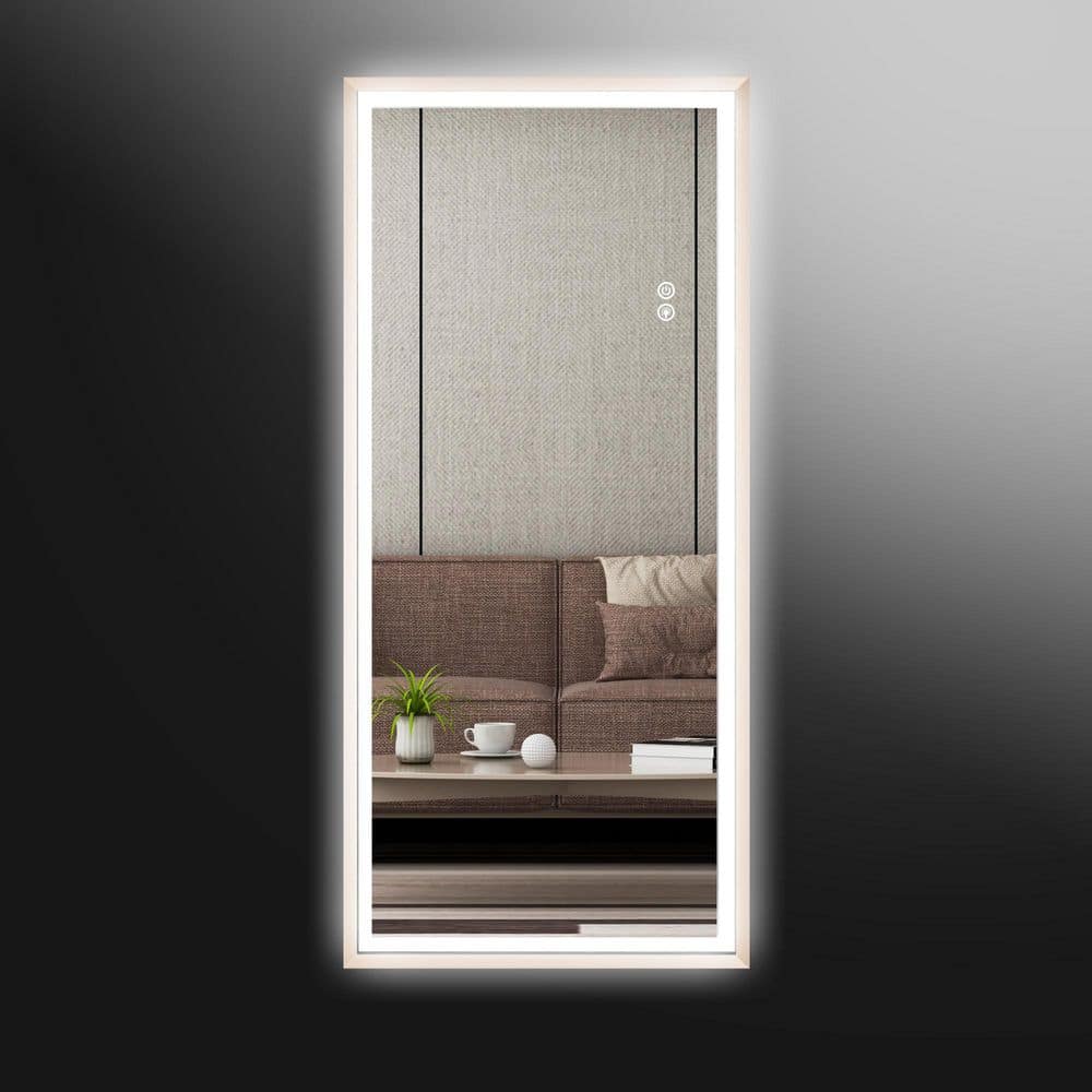 22 in. W x 48 in. H Rectangular Aluminum Framed Dimmable Wall Full Body Bat