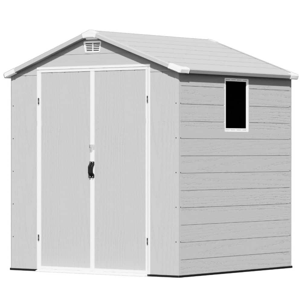 Patiowell 6 ft. W x 6 ft. D Outdoor Resin Plastic Shed with Floor