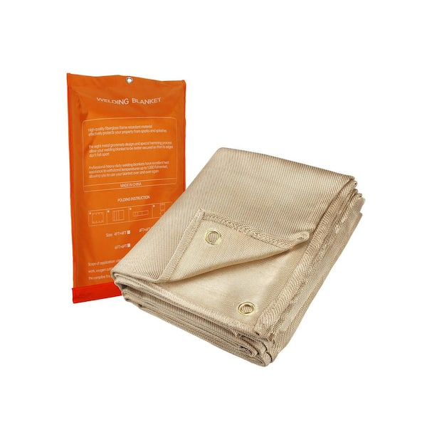 Fiberglass Welding Blanket Heavy Duty Curtain with Metal Buckles Fire Blanket Large Size Heat Insulation