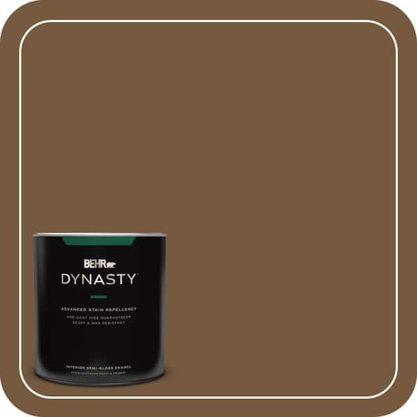 BEHR DYNASTY 1 qt. #290F-7 Wooden Cabin Semi-Gloss Enamel Interior Stain-Blocking Paint and Primer