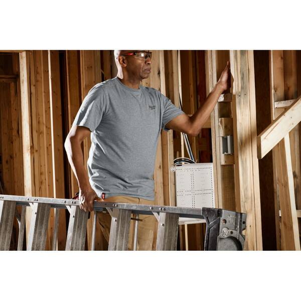 Milwaukee Men's 3X Large Gray Short Sleeve Hybrid Work T Shirt