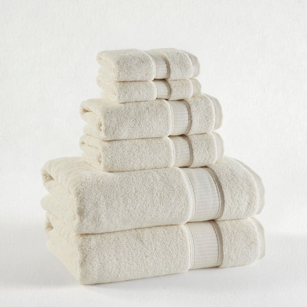 Bellmare Towel Ivory Cotton 6-Pieces Towel Set