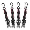 Husky 12 ft. x 1 in. Ratchet Tie-Down Straps with S-Hook (4-Pack) FH0829 -  The Home Depot