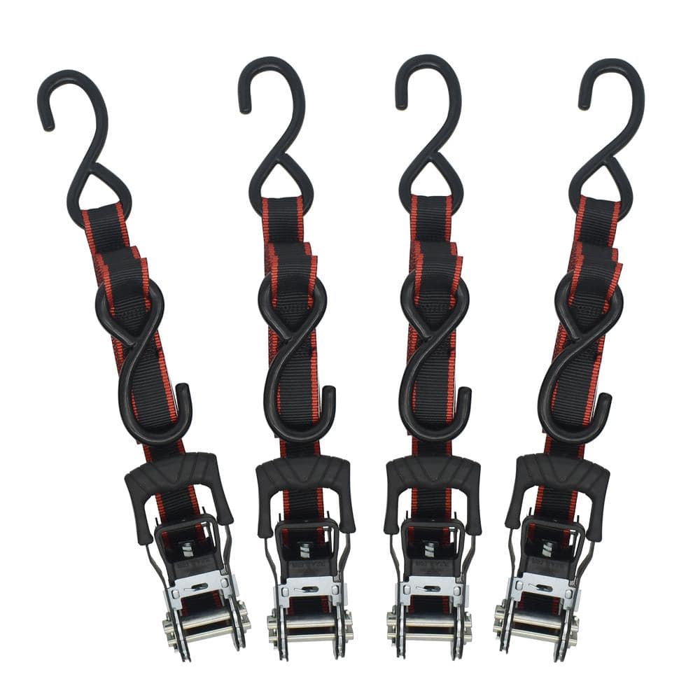 Husky 1 In X 12 Ft Ratchet Tie Down With S Hook 4 Pack FH0829 The 