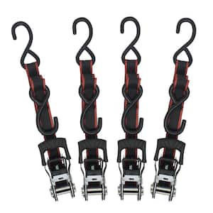1 in. x 12 ft. Ratchet Tie Down With S Hook (4-Pack)