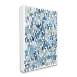 "Coastal Tile Abstract Soft Blue Beige Shapes" by Grace Popp Unframed Abstract Canvas Wall Art Print 16 in. x 20 in.
