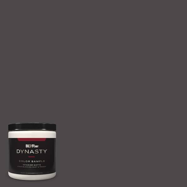 BEHR DYNASTY 8 oz. #N530-7 Private Black One-Coat Hide Matte Stain-Blocking Interior/Exterior Paint & Primer Sample
