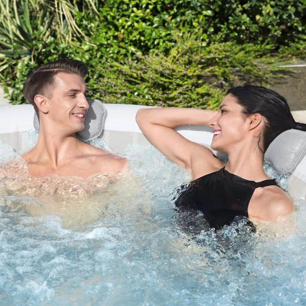 Hawaii Blue Inflatable Square Hot Tub with Seats and Pillows