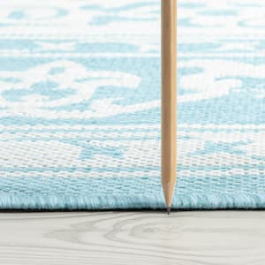 Eco Floral Aqua 2 ft. x 3 ft. Indoor/Outdoor Area Rug