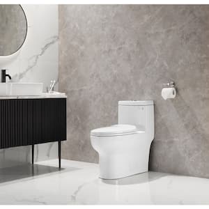 DeerValley Ally 12 in. Rough in Size 1-Piece 0.8/1.28 GPF Dual Flush Elongated Toilet in White, Seat Included