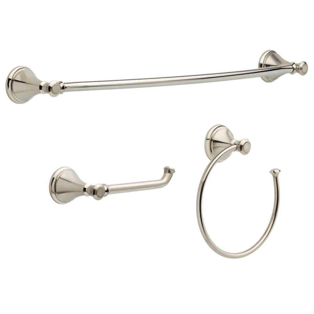 Delta Cassidy 3-Piece Bath Hardware Set with 24 in. Towel Bar