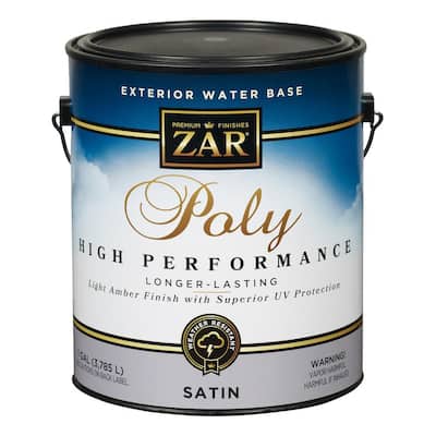 1 gal. Clear Satin Water Base Exterior Polyurethane HP High Performance