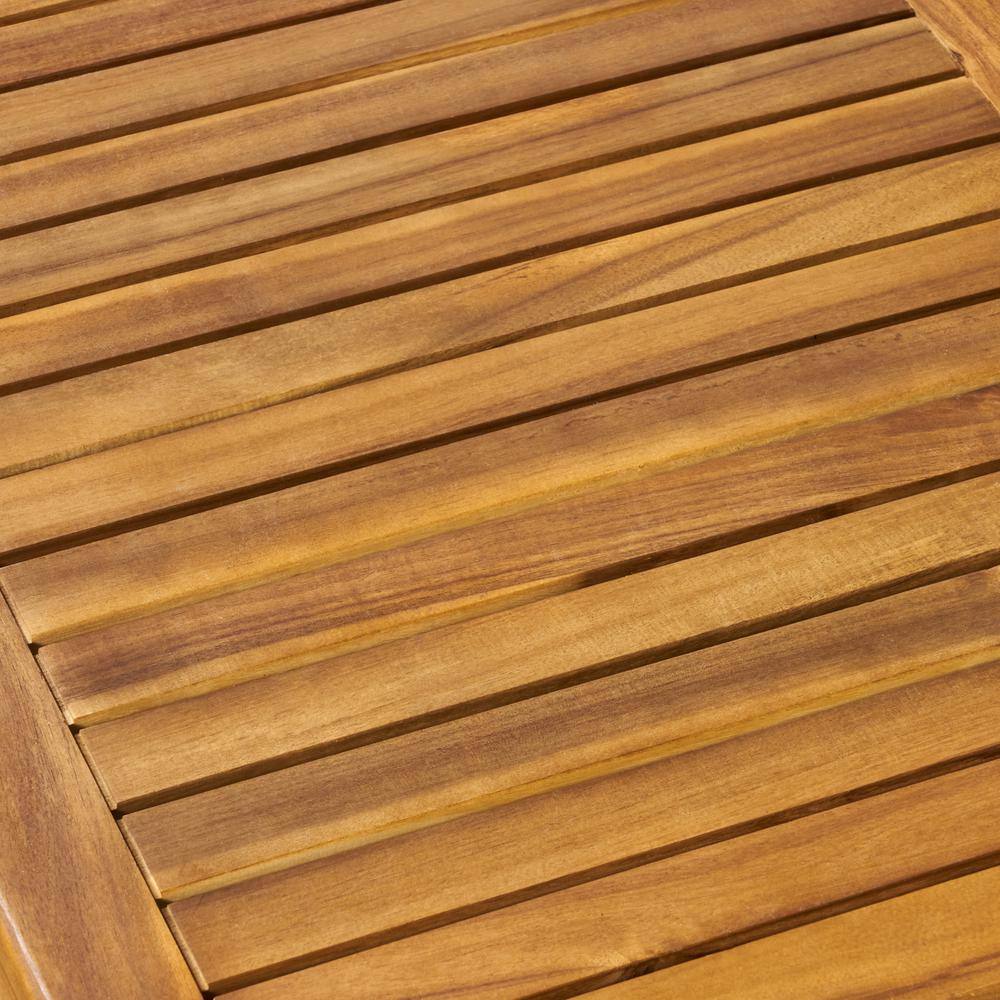 Grenada Teak Brown 4-Seater Outdoor Sectional Sofa Set with Blue Cushions