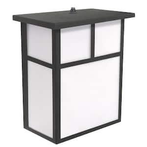 10 in. Black Outdoor Hardwired Integrated LED Decorative Lantern with No Bulbs Included Selectable CCT