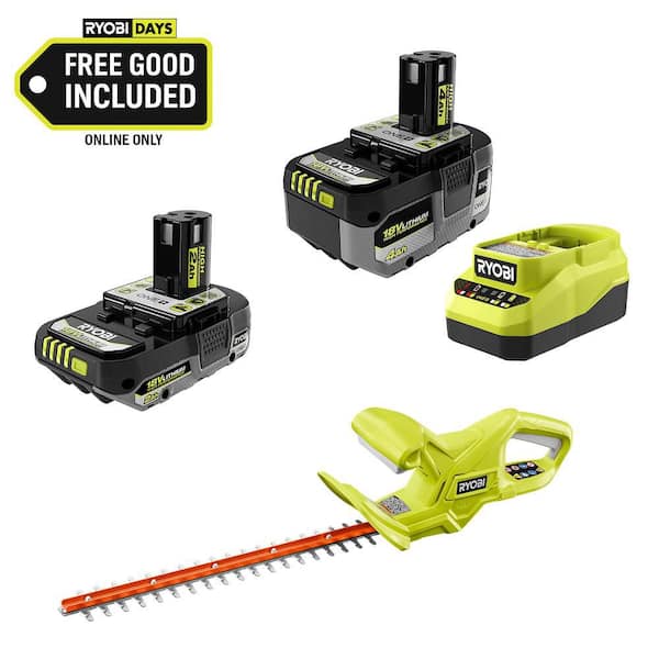 ONE+ 18V HIGH PERFORMANCE Kit w/ 4.0 Ah Battery, 2.0 Ah Battery, Charger, & FREE ONE+ Cordless 18" Hedge Trimmer