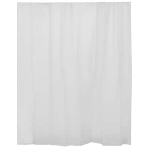 Solid Eva 71 in. x 78 in. White Bath Shower Curtain