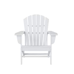 Mason White Poly Plastic Outdoor Patio Classic Adirondack Chair, Fire Pit Chair (Set of 2)