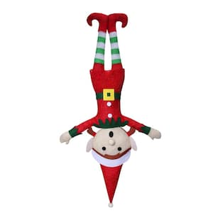 36 in. Fabric Pre-Lit Inept Girl Elf Hanging Lawn Decor