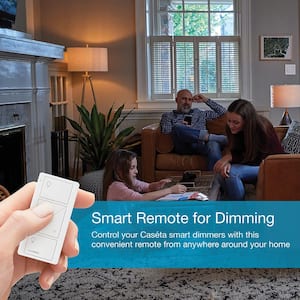 Pico Smart Remote (2-Button with Raise/Lower) for Caseta Smart Dimmer Switch, Light Almond (PJ2-2BRL-GLA-L01)