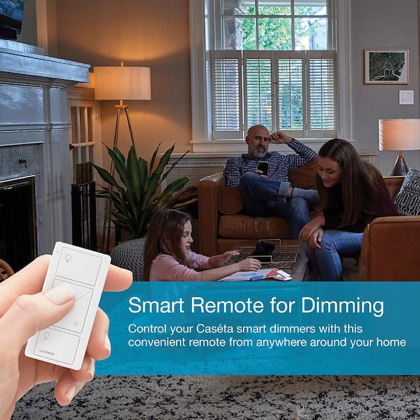 Pico Smart Remote (2-Button with Raise/Lower) for Caseta Smart Dimmer Switch, Ivory (PJ2-2BRL-GIV-L01)