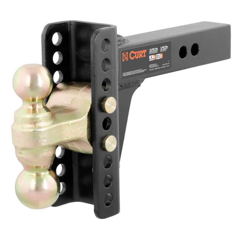 CURT 2 in. Steel 14000 lbs. Trailer Towing Hitch Dual Ball Adjustable ...