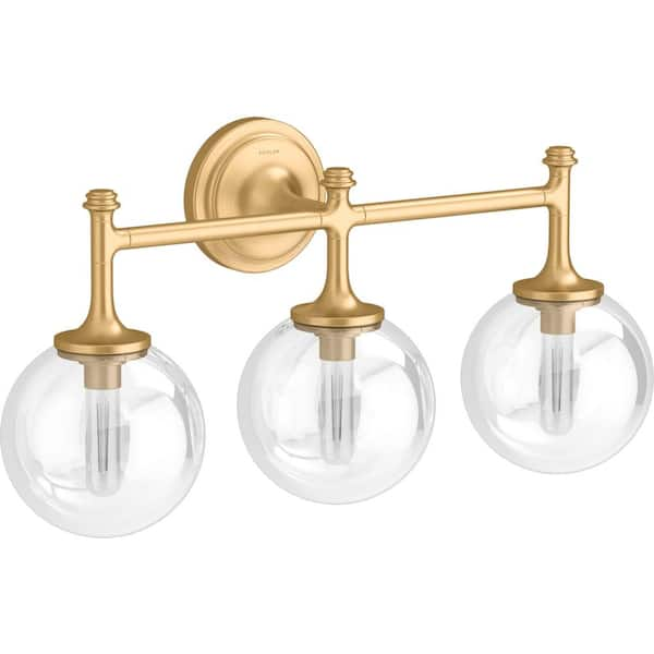 Bellera 3-Light Brushed Moderne Brass Wall Sconce