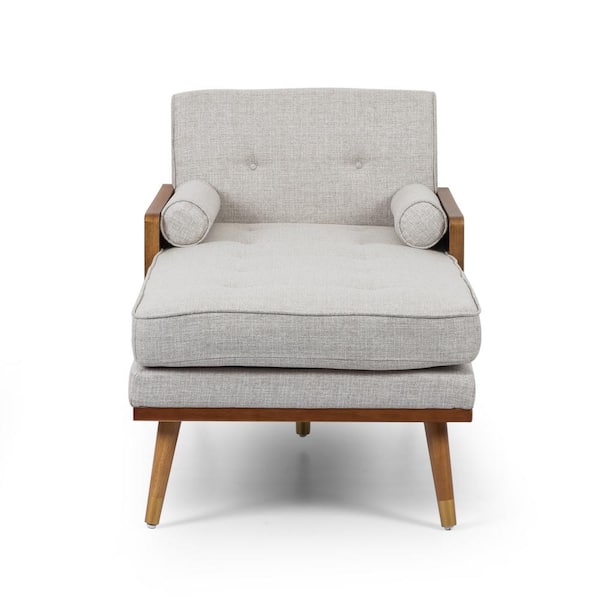 Noble House Fortas Beige Polyester Tufted Chaise Lounge