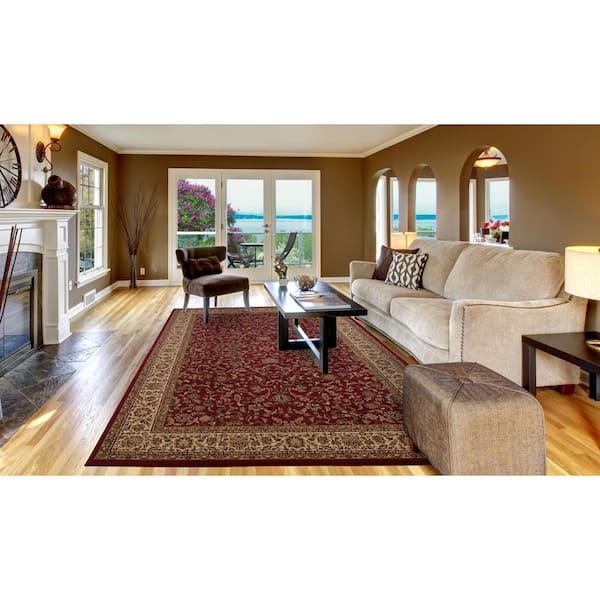 Persian Classic Kashan Red Rectangle Indoor 10 ft. 11 in. x 15 ft. Area Rug