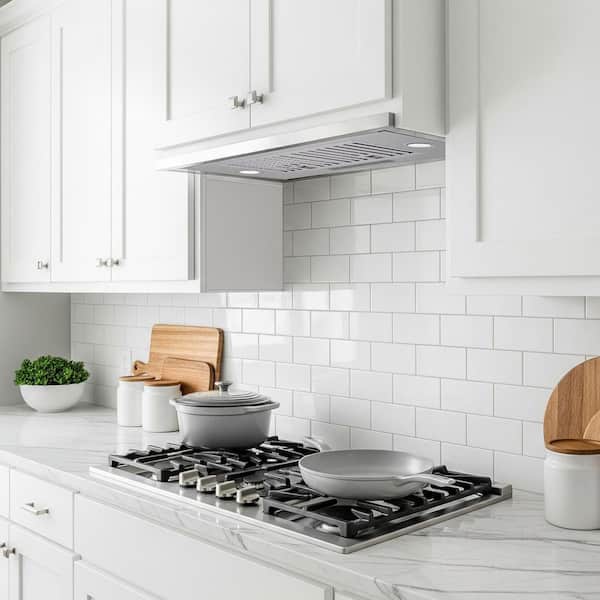 36 in. 900 CFM Convertible Ducted to Ductless Insert Range Hood in Stainless Steel with 3-Speed and LED Lights