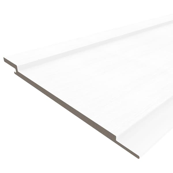 Board and Batten 10.94 in. x 144 in. Arctic Snow White Composite Lap Siding