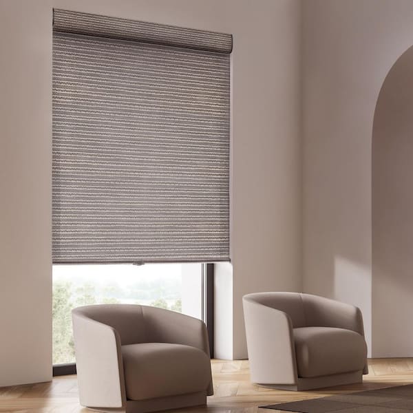 Custom Designer Natural-Textured Light Filtering Roller Shades for Windows