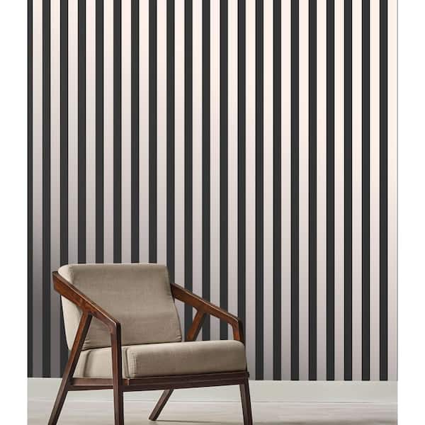 Style Sisters Classic Black Thin Stripe Design Matte Finish Eco-FSC Certified Non-Woven Non-Pasted Wallpaper Roll