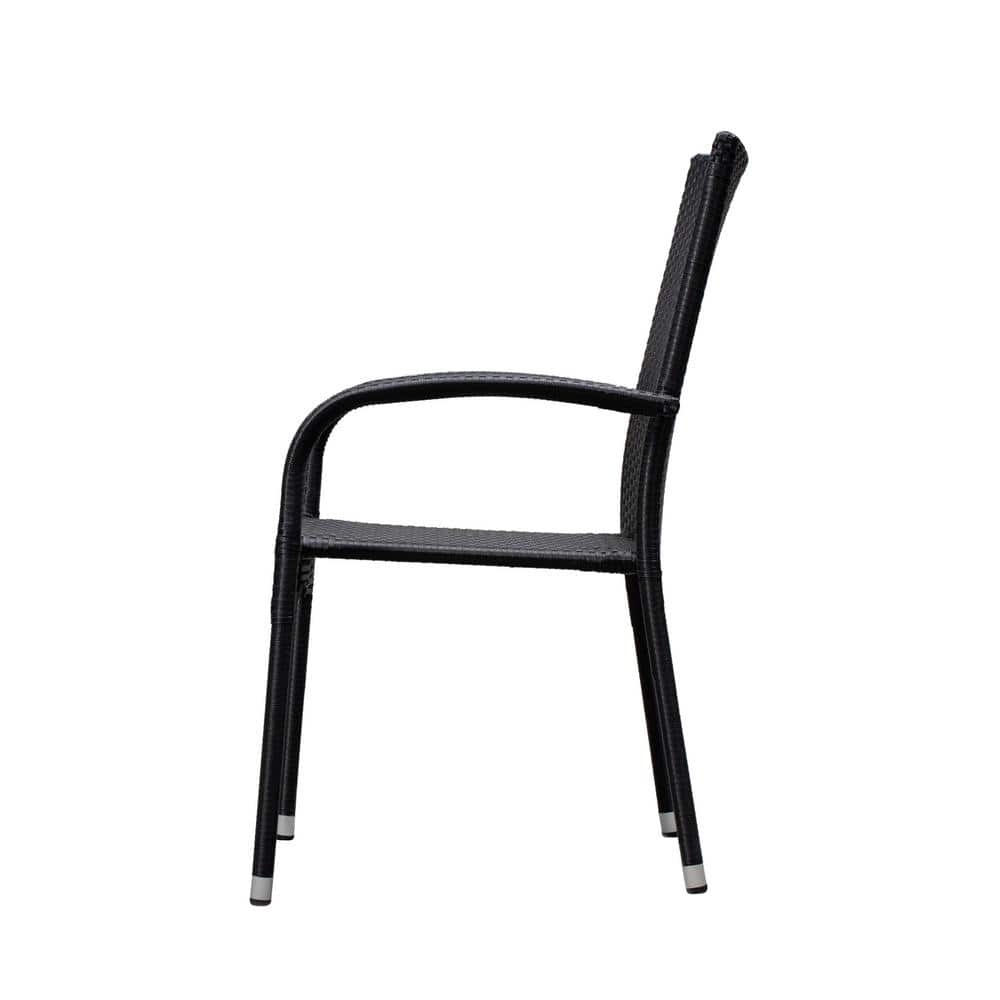 Morgan Black Wicker Outdoor Dining Chair Set of 4