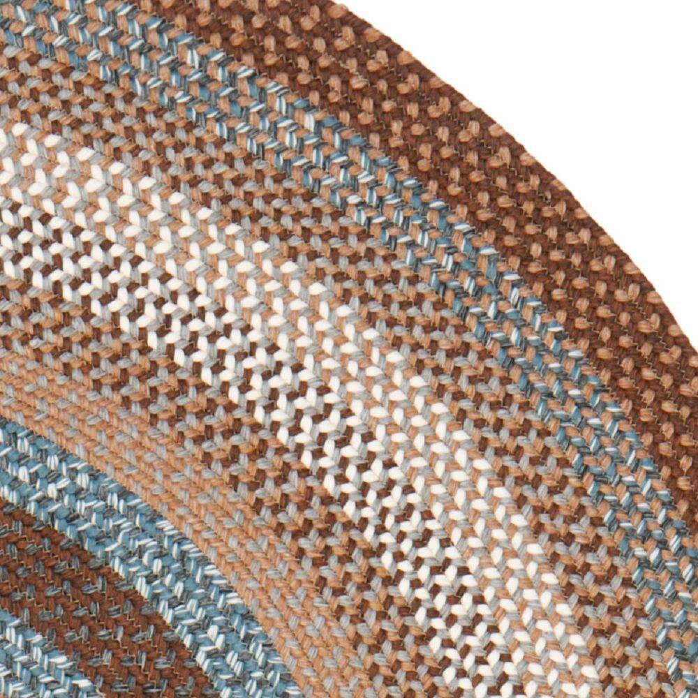 Handmade Brown and Multi Oval Braided Rug 10' x 14'